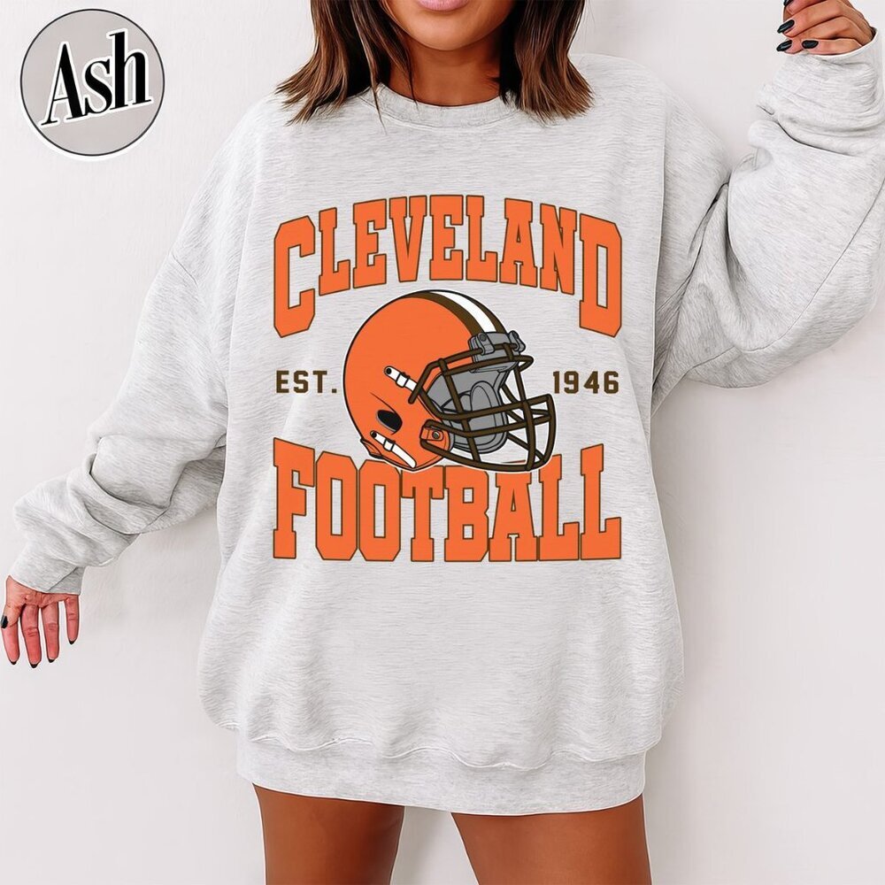 Cleveland Football Style Crewneck Sweatshirt 17